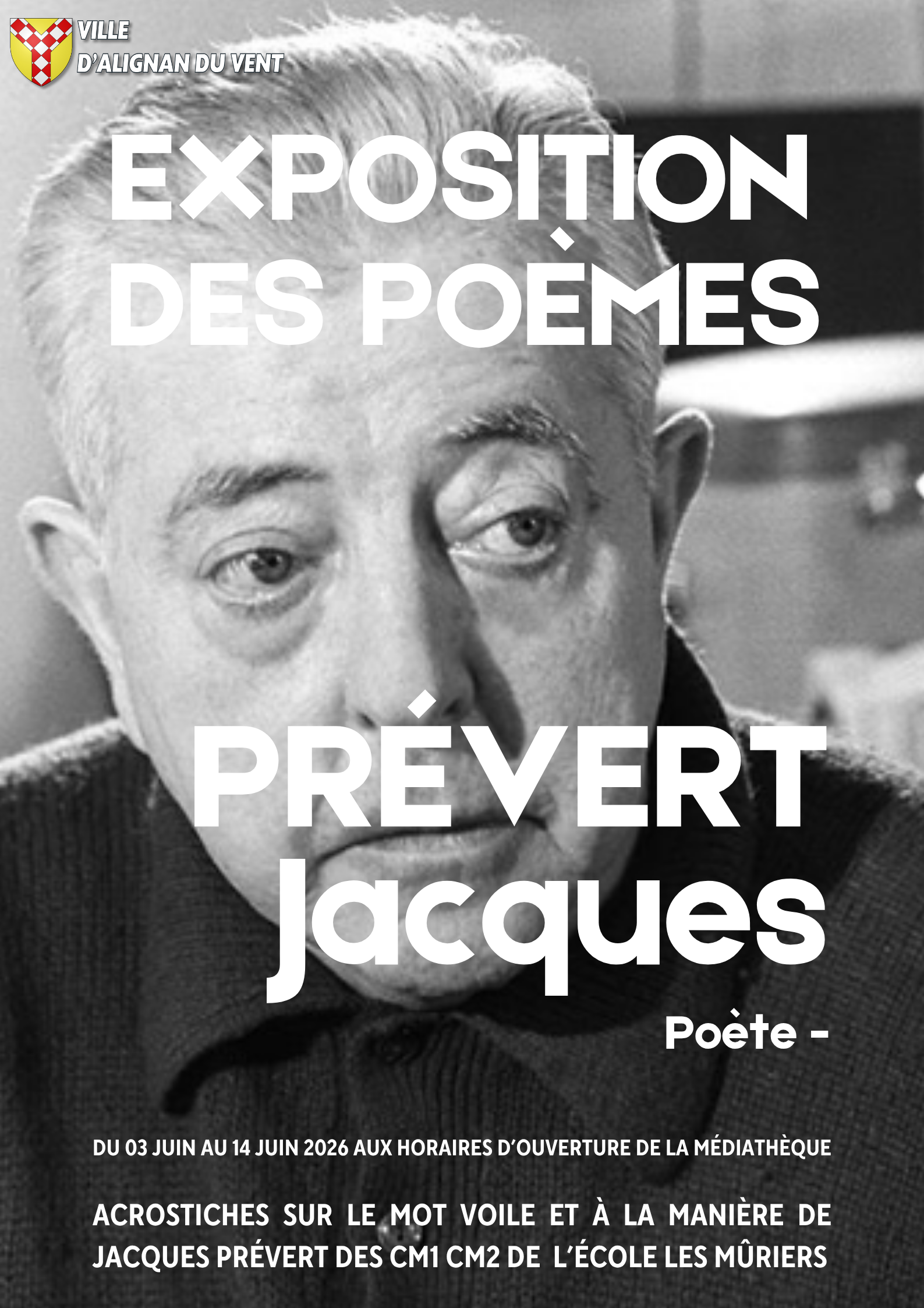 Exposition des poèmes à la Médiathèque du 03/06 au 14/06