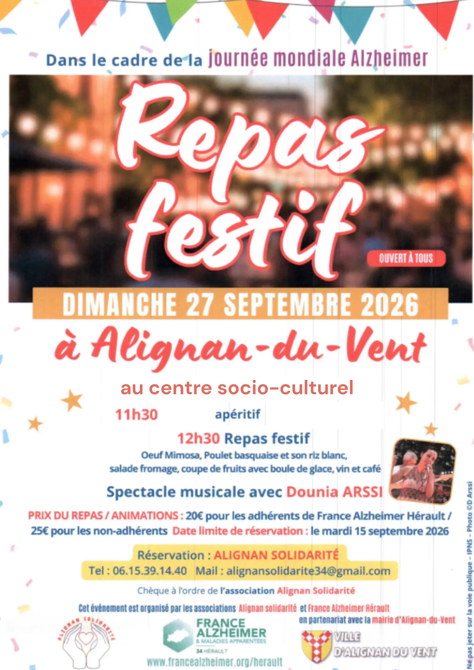 Journée mondiale Alzheimer le 27/09/26 au centre socio culturel