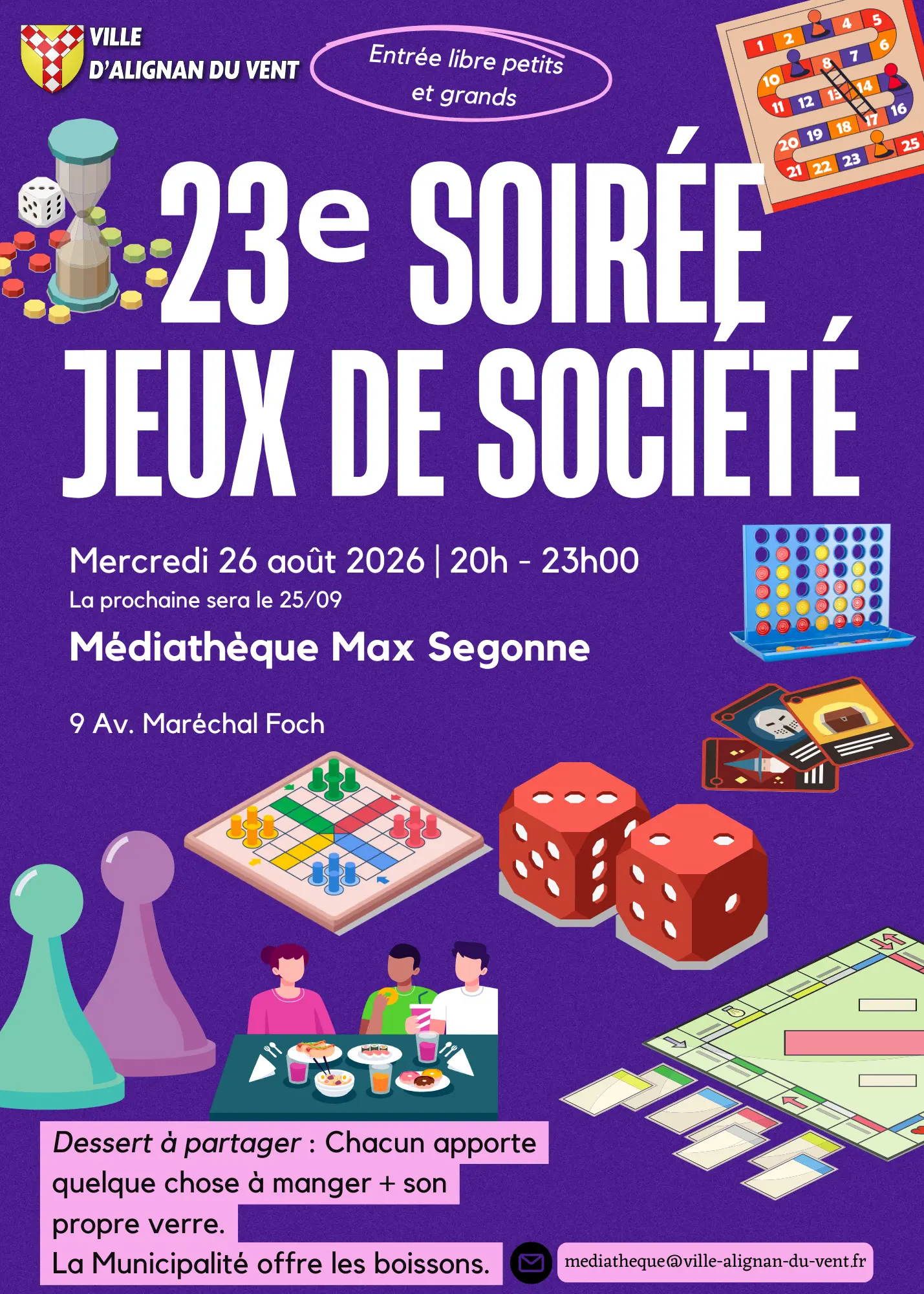 23ème soirée jeux de société ce soir le 26/08/26