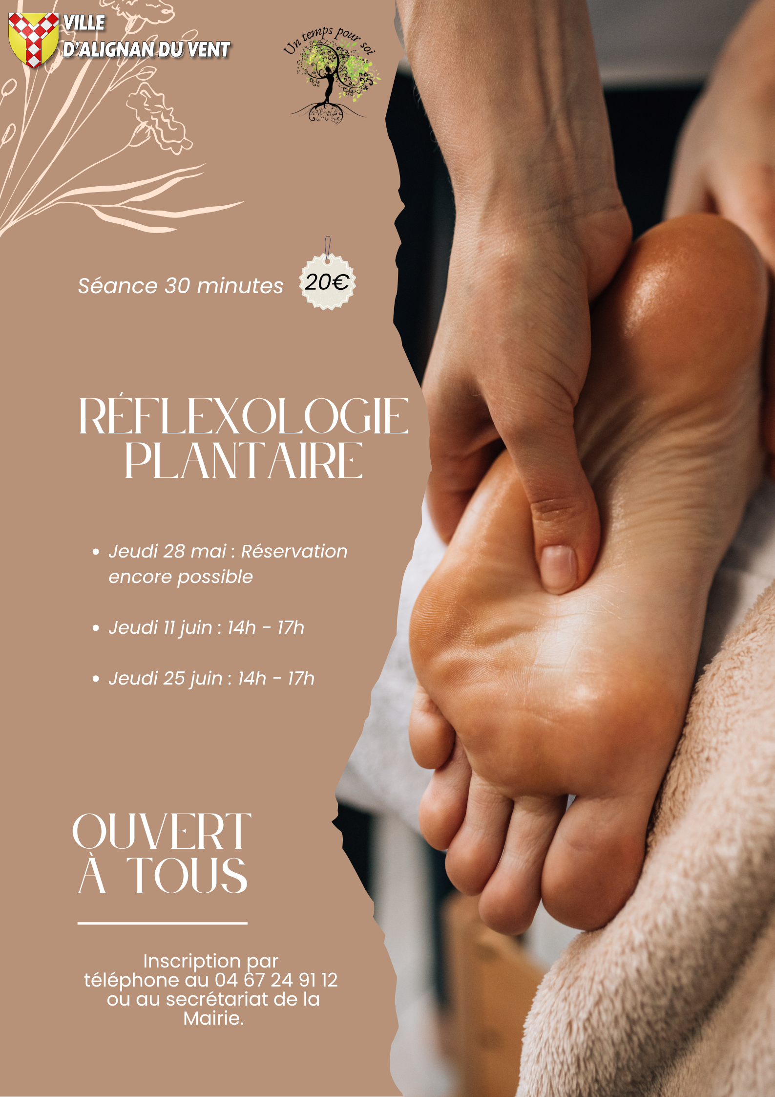 Ouvert à tous ! Atelier de réflexologie plantaire à la permanence médicale en Mairie 👣